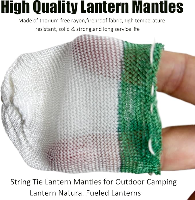 20PCS Propane Lantern Mantles, 2x3.3 Inches, String Tie Style for Camping and Outdoor Gas