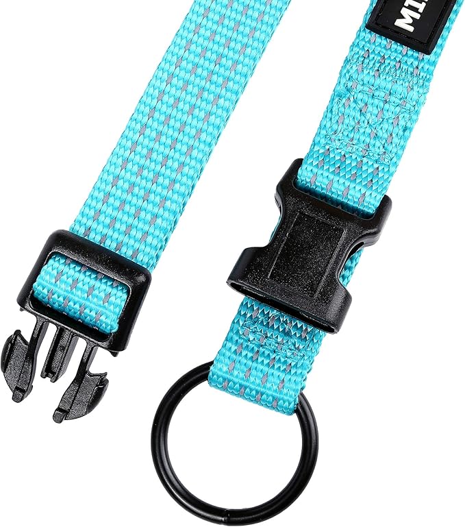 Mile High Life Dog Collar, Nylon Reflective Dog Collars w Pull D-Ring, Light Weight Puppy Collars