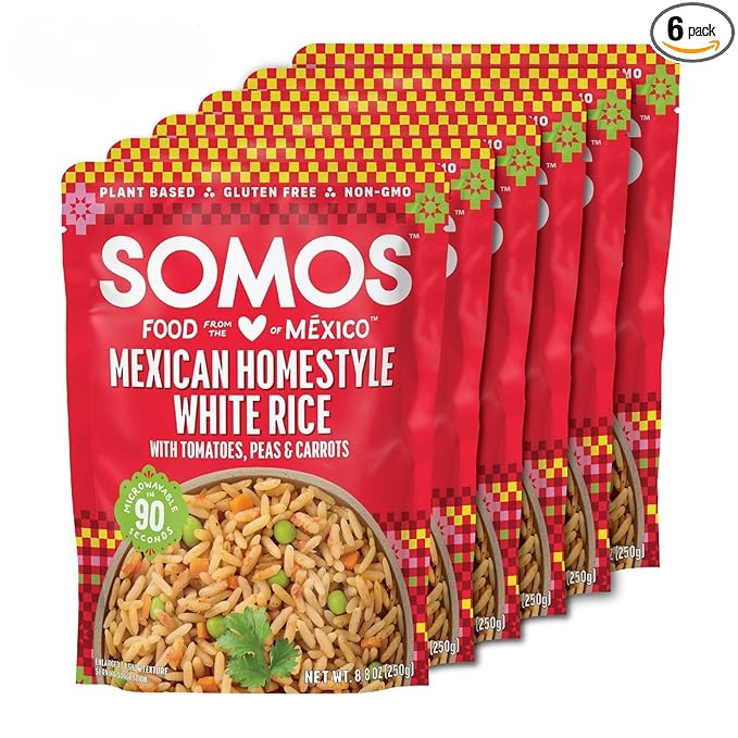 SOMOS Mexican Homestyle White Rice | Gluten Free, Non-GMO, Vegan & Microwavable Meals Ready to Eat