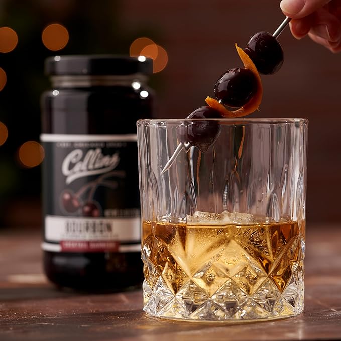 Collins Bourbon Cocktail Cherries - Drinks Garnish for Manhattan or Old Fashioned Cocktails and