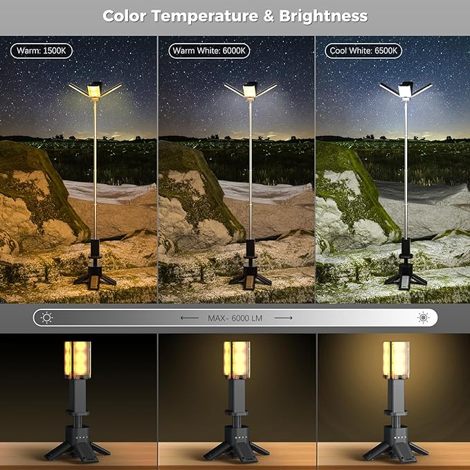 Telescopic Camping Lights Rechargeable 14000 mAh Led Multifunction Magnetic Lanterns Job Site