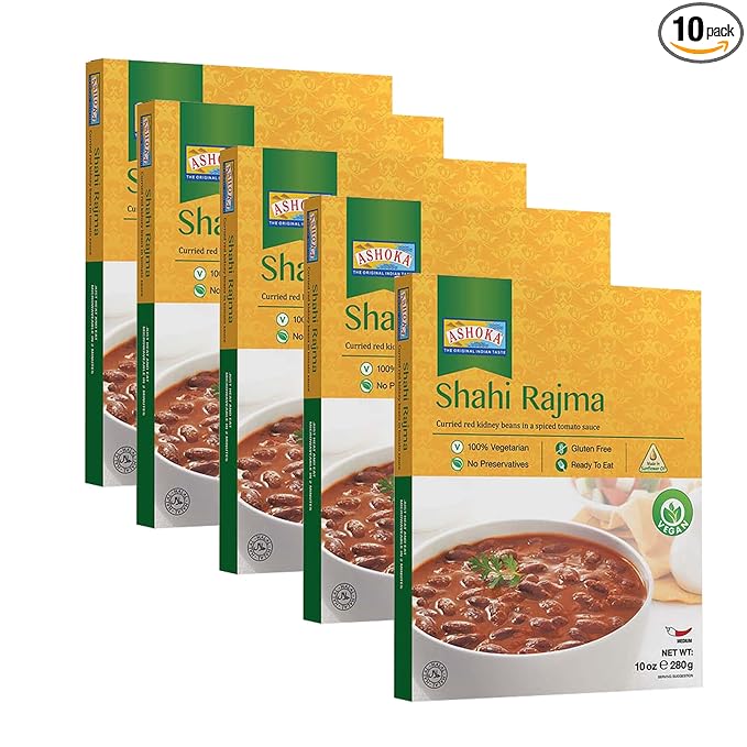 Ashoka Authentic Indian Meals 1932, Vegan Red Kidney Beans, All-Natural Microwaveable Entrees