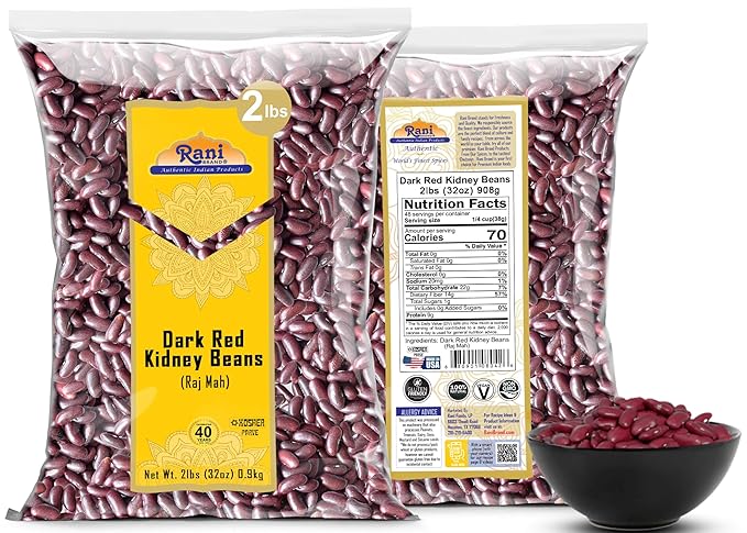 Rani Red Kidney Beans, Dark 32oz (2lbs) 908g ~ All Natural | Vegan | Gluten Friendly | NON-GMO |