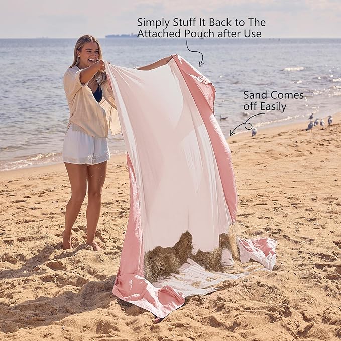 WEKAPO Beach Blanket Sandproof Waterproof, Extra Large Beach Mat, Oversized & Compact Sand Free Mat