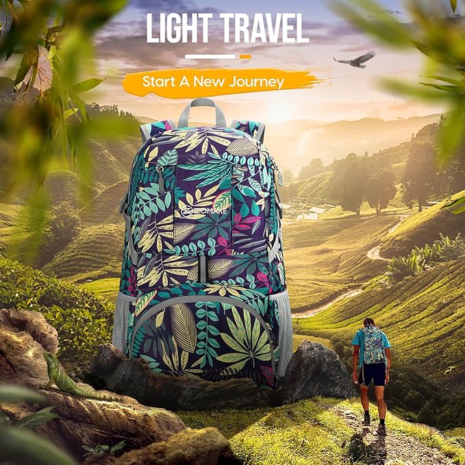 ZOMAKE Lightweight Packable Backpack 35L, Light Foldable Backpacks Water Resistant Collapsible
