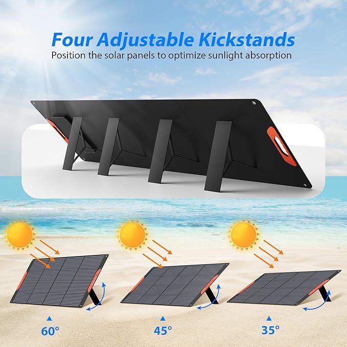 240W Portable Solar Panels for Power Station, 23.5% High Efficiency, 240 Watt Monocrystalline