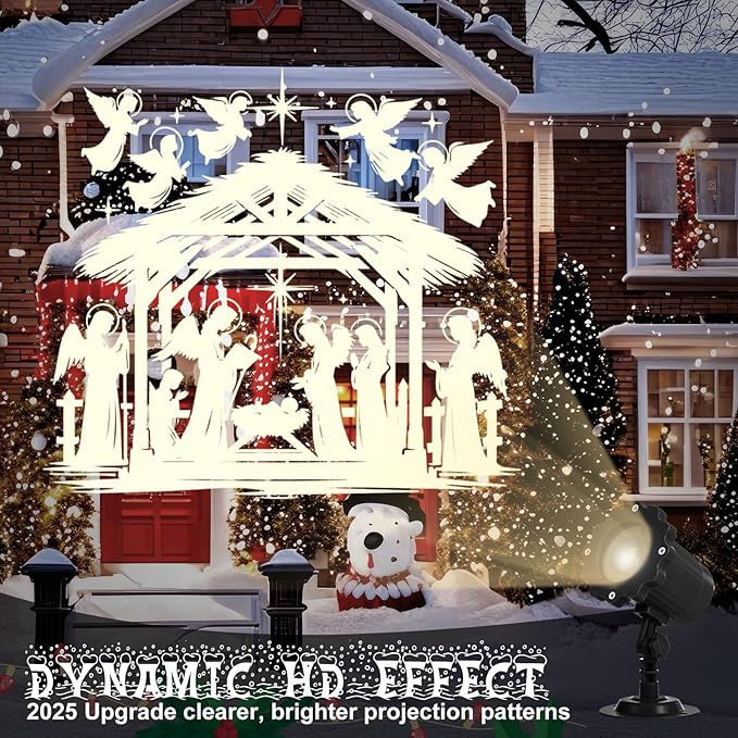 Treela Christmas Nativity Projector Lights Outdoor Dynamic Religious Christian Jesus Lights