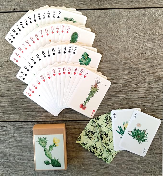 Cactus and Succulents Playing Cards (Poker Deck 54 Cards All Different) Vintage Antique Botannical