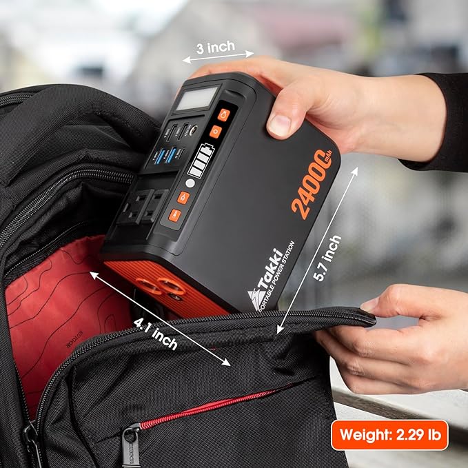 Takki 88.8Wh Portable Power Station Lithium Battery Solar Generator Power Bank with 110V AC Outlet