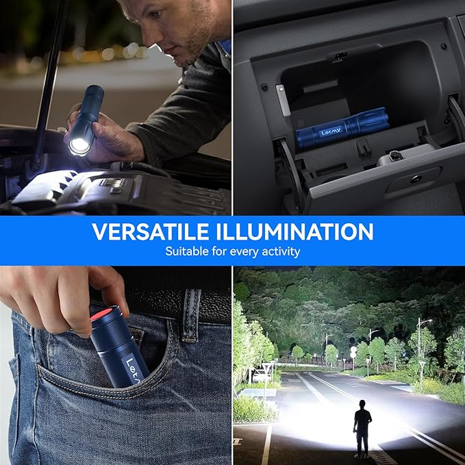 LETMY Tactical Flashlight - 2 Pack LED Flashlights High Lumens - Portable Handheld Flash Light, 5