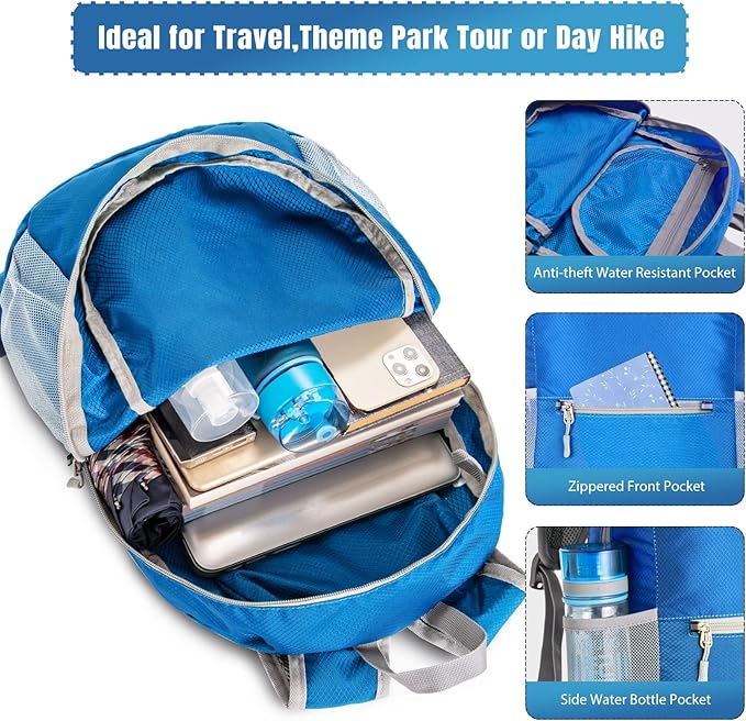 ZOMAKE Ultra Lightweight Hiking Backpack 20L, Packable Small Backpacks Water Resistant Daypack for
