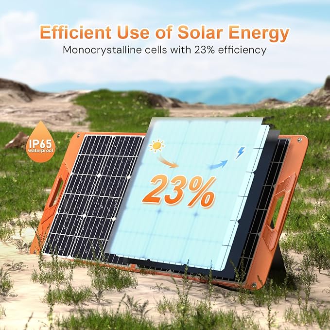 100W Portable Solar Panel for Power Station, 19.8V Foldable Solar Charger with DC/XT60/Anderson