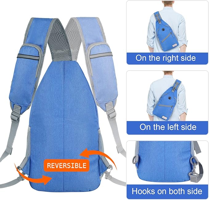 ZOMAKE Sling Bag,Small Crossbody Sling Backpack,Water Resistant Shoulder Daypack for Travel,Anti