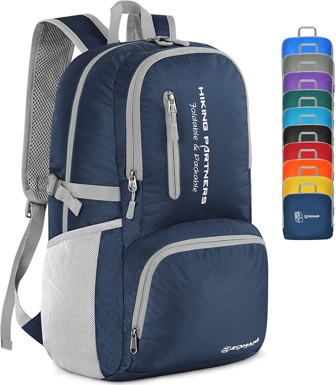 ZOMAKE Lightweight Packable Backpack, 35L Light Foldable Hiking Backpacks Water Resistant