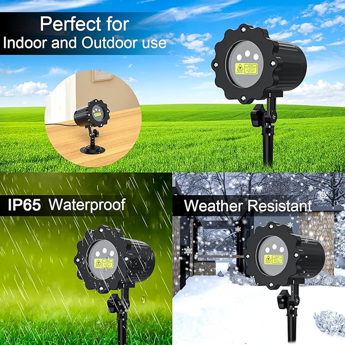 Christmas Projector Lights Outdoor, Garden Light Projector with Timer, Firefly Lights, IP65