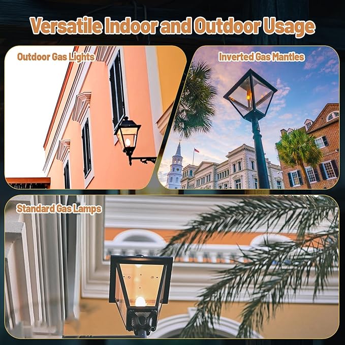 Preformed Gas Light Mantles, Gas Lamp Mantles Gaslight Mantles Preformed Inverted Mantle Gas Light