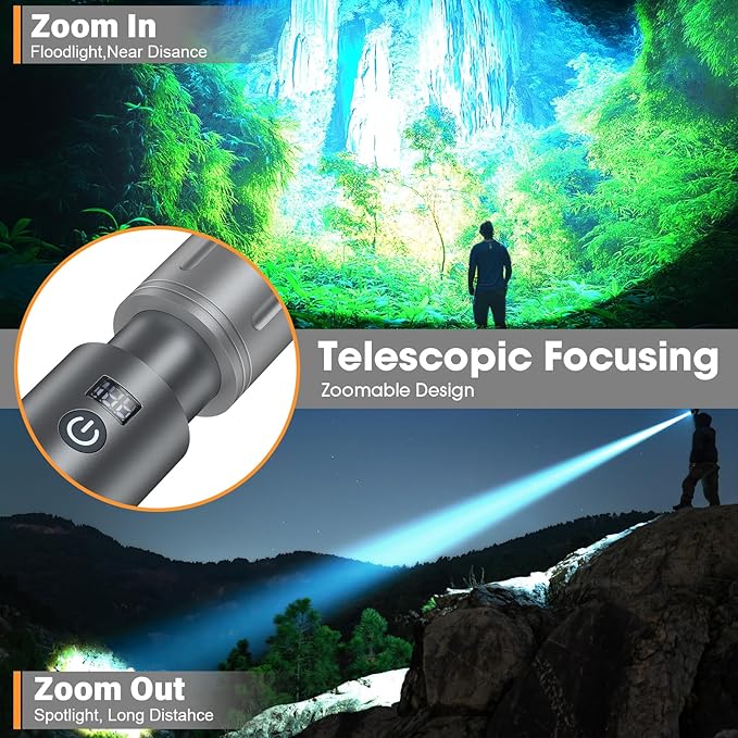 2 in 1 LED Camping Lantern, 2500mAh Rechargeable Camping Light, 6 Modes Outdoor Flashlight Lantern