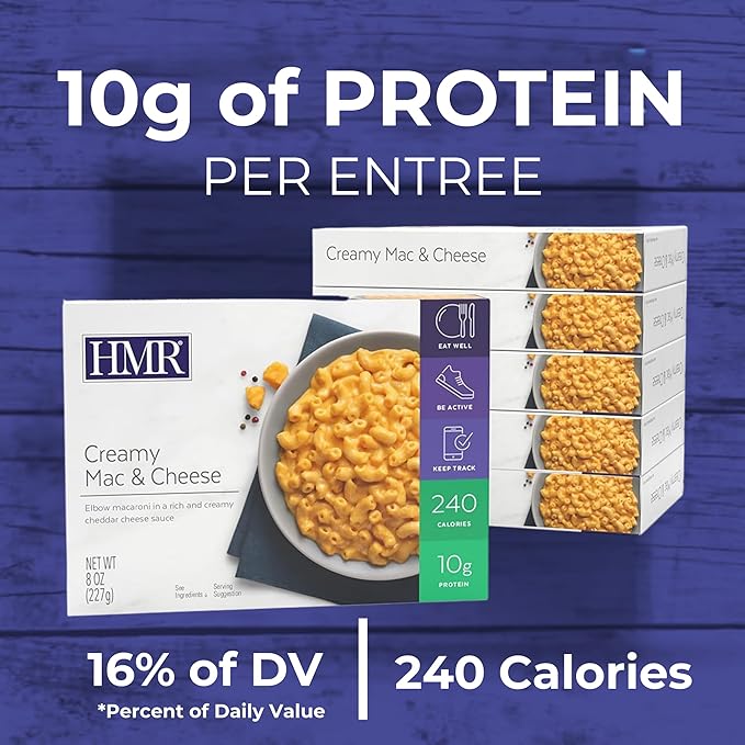 HMR Creamy Mac and Cheese Entrée | Pre-packaged Lunch or Dinner to Support Weight Loss | Ready to