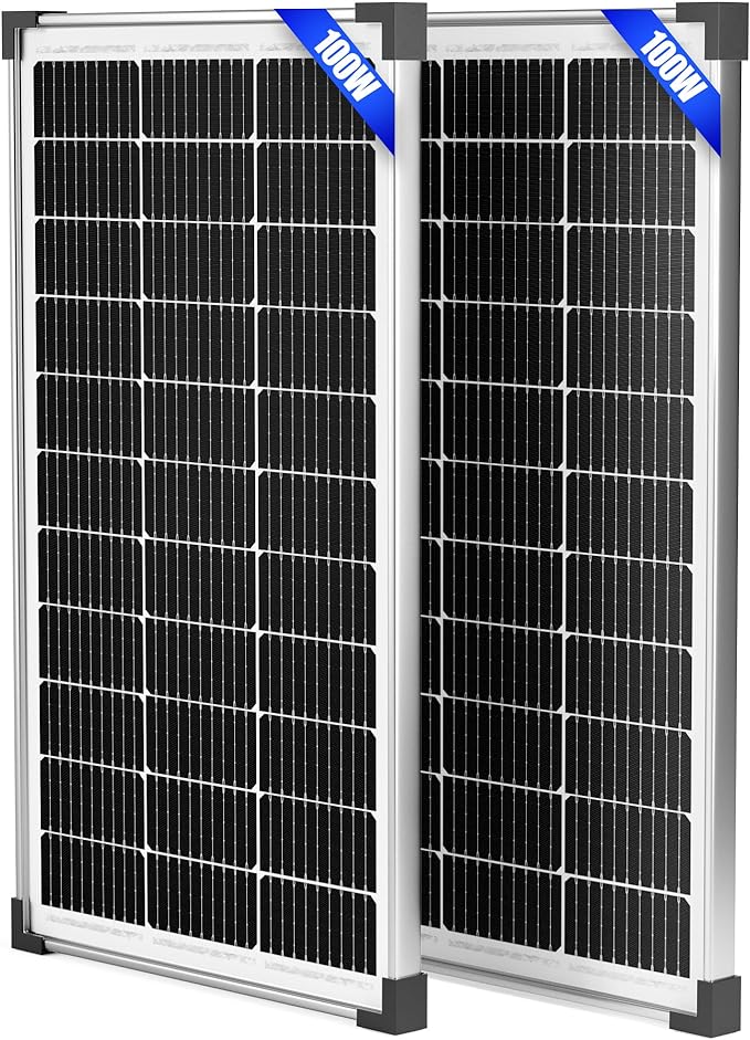 200W 12V Solar Panels, High Efficiency 9BB Cell Monocrystalline Solar Panel IP67 Waterproof