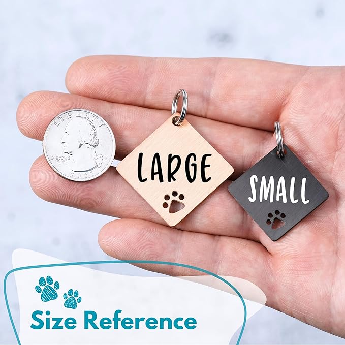 Ultra Joys Dog Tags Personalized for Pets - Hollow Paw Custom Pet ID Tag - Engraved Dog Tag for