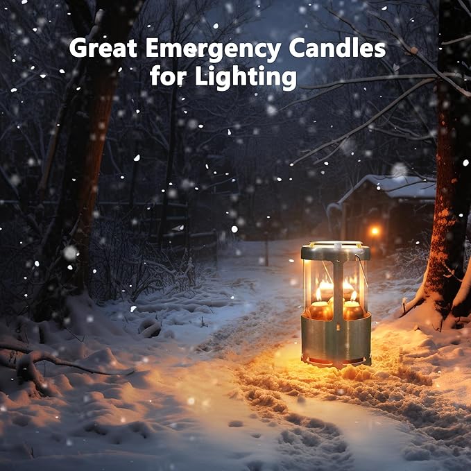 15-Hour Natural Beeswax Candles Compatible with Candle Lanterns - Smokeless Clean Long Lasting