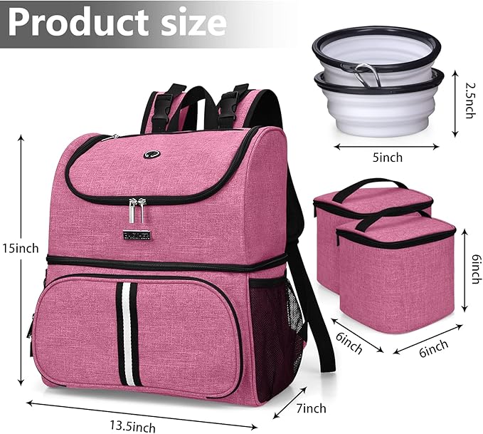BAGLHER Pet Travel Bag, Double-Layer Pet Supplies Backpack (for All Pet Travel Supplies), Pet