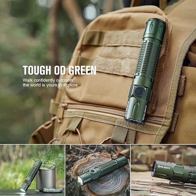 OLIGHT Warrior 3S 2300 Lumens Rechargeable Tactical Flashlight, Compact Dual-Switches LED Bright