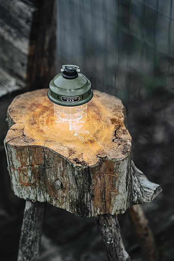 Barebones Beacon Hanging Light ??Olive Drab, Rechargeable LED Camping Lantern with Adjustable