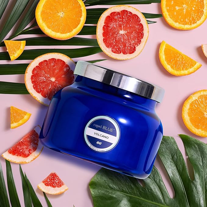 Capri Blue Volcano Scented Candles - Luxury Glass Jar Candles for Home Scented with Tropical Fruit