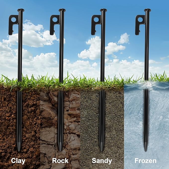 Goldlife Pond Fountain Aerator Fixing Accessories - 2×Metal Ground Stakes with 2×101ft Braided