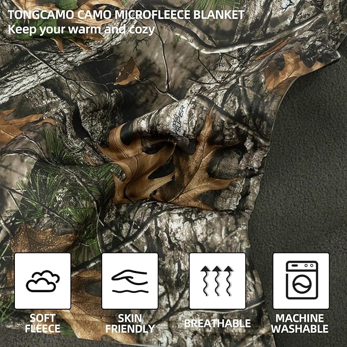 Camo Throw Blanket for Couch Sofa Soft Cozy Blankets Fleece Warm Lightweight Bedding Blanket for