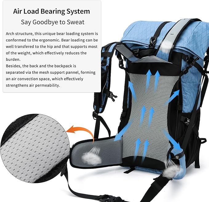 Hiking Backpack,40L to 50L Extra Large Capacity Hiking Bag,Internal Frame Camping Backpack,Upgraded