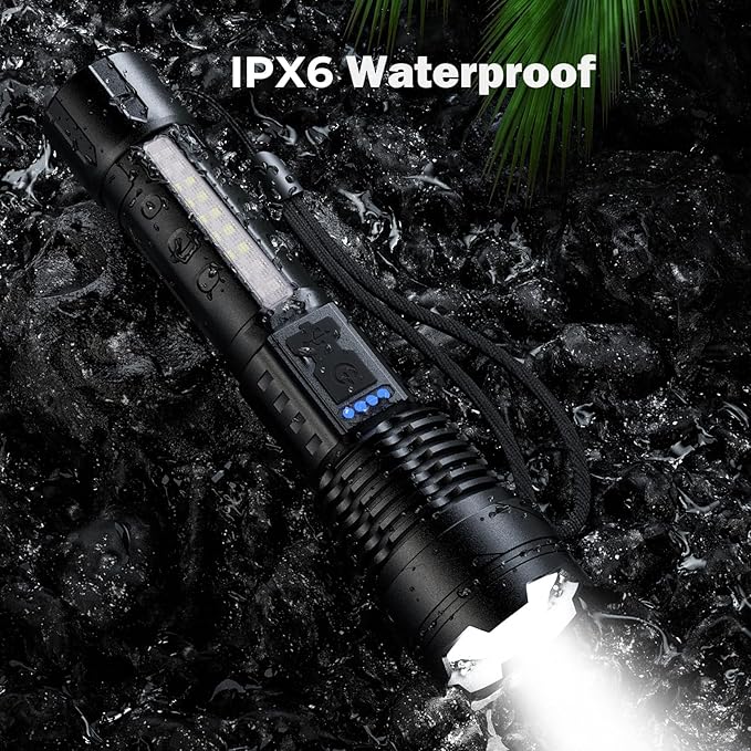 Cinlinso Flashlight High Lumens Rechargeable 2 Pack, 990000 Lumen Super Bright Led Flashlights with