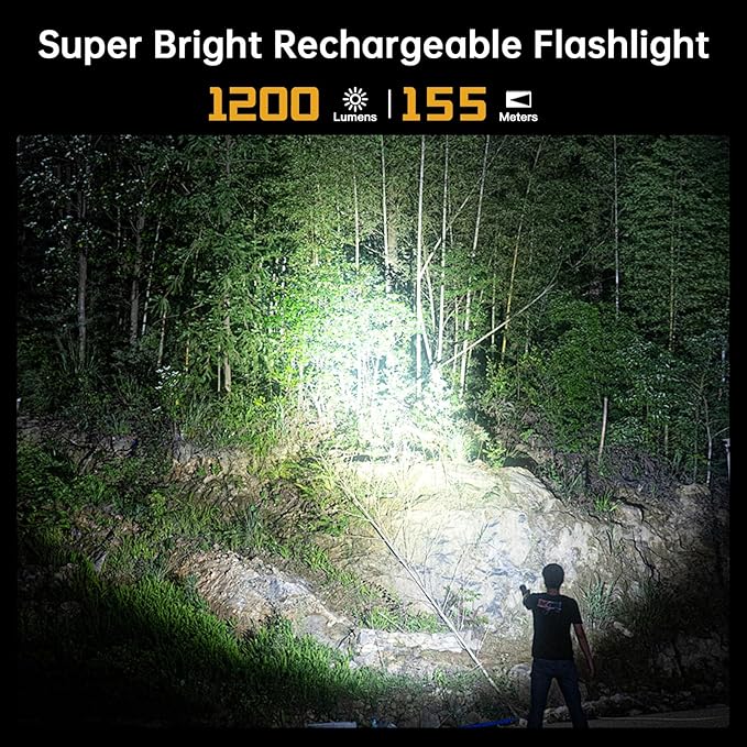 Wurkkos FC11C Led Flashlight Rechargeable High Lumen 1200, Small Powerful Flashlight USB C, Super