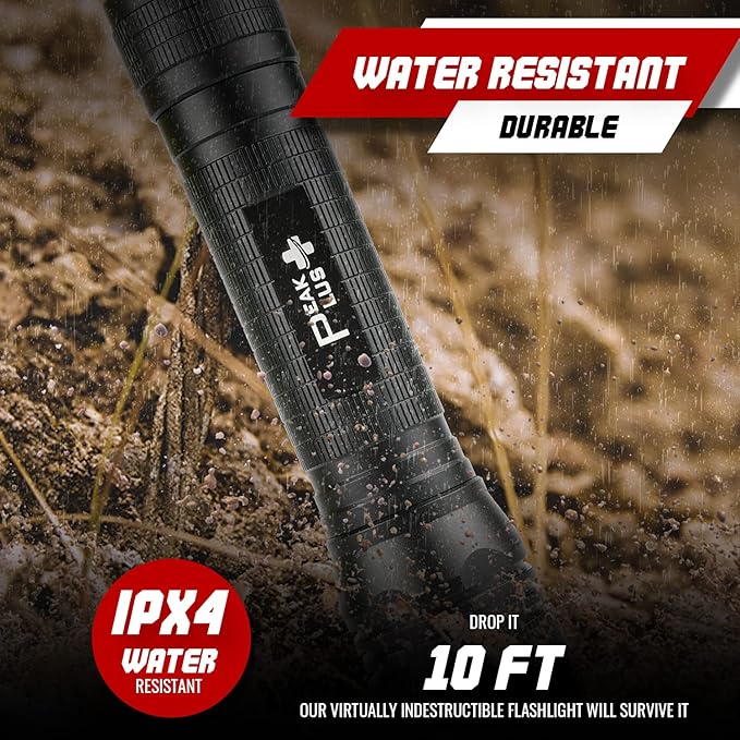 PeakPlus High Powered LED Flashlight LFX2000, Brightest High Lumen Light with 5 Modes, Zoomable and