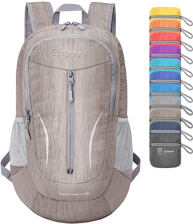 ZOMAKE 25L Ultra Lightweight Packable Backpack, Foldable Hiking Backpacks Water Resistant Small