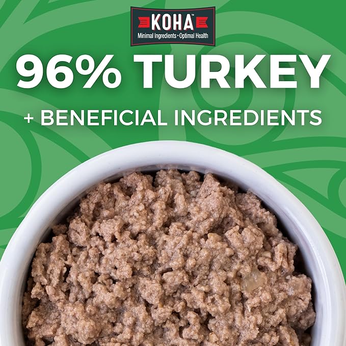 KOHA Limited Ingredient Diet Turkey Pate for Cats - Single Meat Wet Cat Food for Sensitive Stomachs