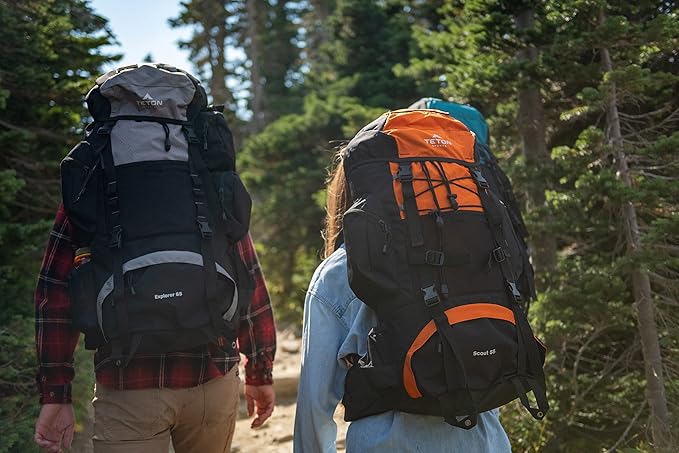 Teton 85L Explorer Internal Frame Backpack for Hiking, Camping, Backpacking, Rain Cover Included