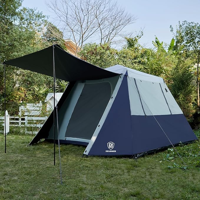 EVER ADVANCED Blackout Design 6 Person Camping Tent, Instant Cabin Tent for Family with Vestibule