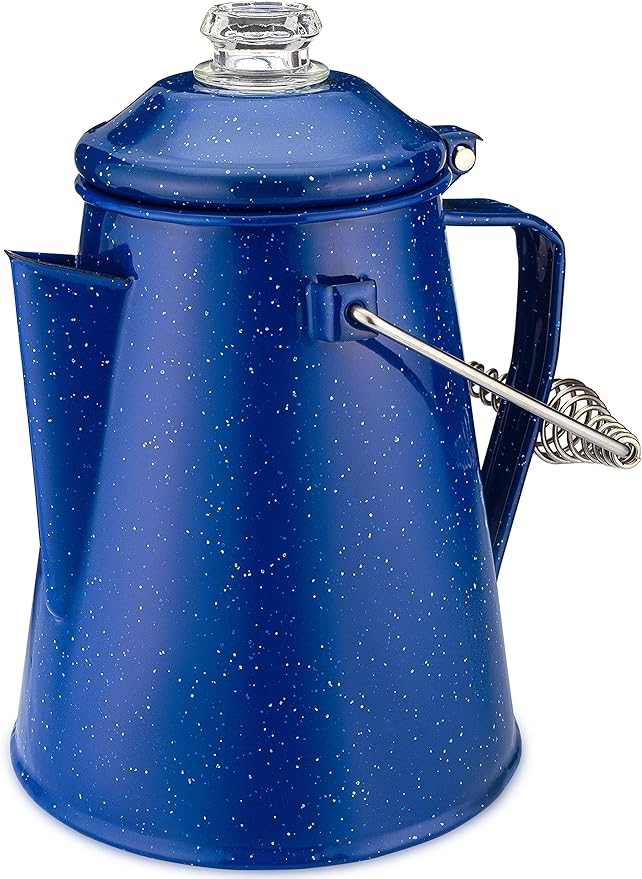 COLETTI Classic Percolator Coffee Pot — The Most Nostalgic Camping Coffee Pot, Now Modernized [Blue