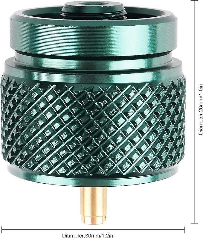 Camping Stove Adapter 1 Lb Propane Small Tank Input EN417 Lindal Valve Output Outdoor Cylinder LPG