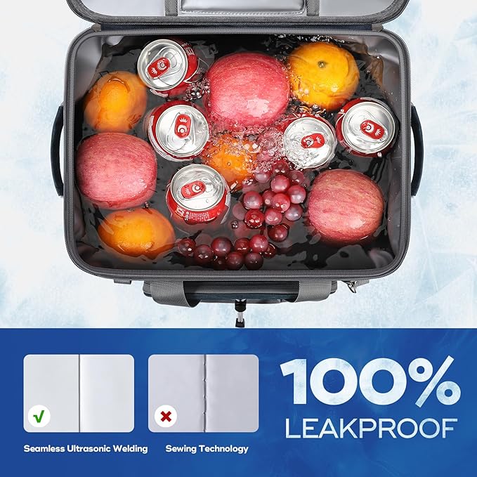 Maelstrom Soft Sided Cooler Bag, 30/40 Can Collapsible Insulated Ice Chest, Large Leakproof Camping