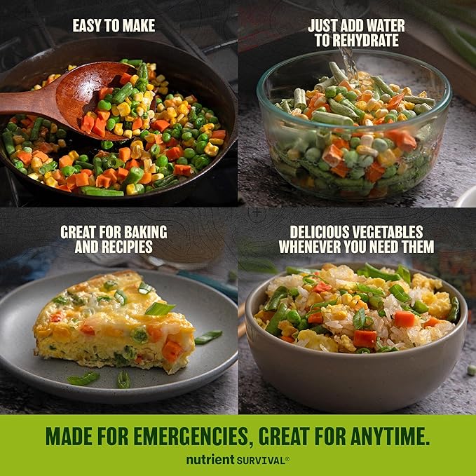 Freeze-Dried Mixed Vegetables - #10 Can | 25-Year Shelf Life | Emergency Food | Premium Non-GMO