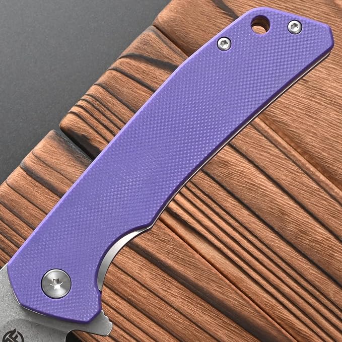 FF17 Folding Pocket Knife,D2 Steel Blade G10 Handle EDC Tool Knife for Outdoor
