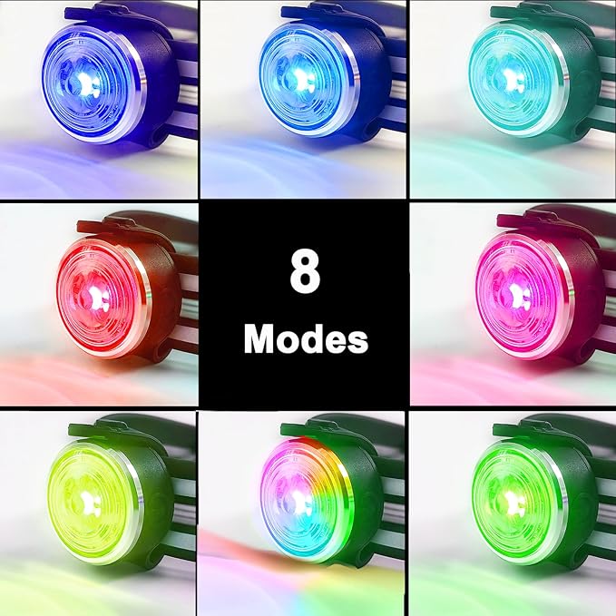 Tubasion 3-Pack Dog Lights for Night Walking, Upgraded 8 Modes Rechargeable Dog Collar Lights for