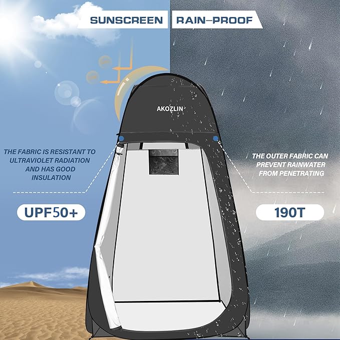 AKOZLIN Portable Pop Up Shower Tent Instant Privacy Dressing Changing Tent Outdoor Shower Room Camp