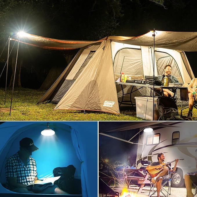 Solar Camping Lanterns Remote Tent Light - 4000LM Portable LED Camping Light Hanging Waterproof USB