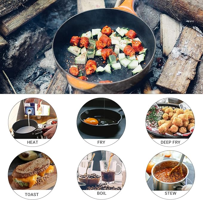 Bulin 24/13/11/8/4 PCS Camping Cookware Mess Kit Lightweight Backpacking Cooking Set Outdoor Cook