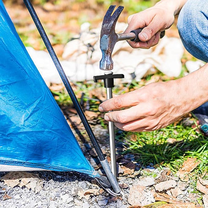 Eurmax USA Galvanized Non-Rust Camping Family Tent Pop Up Tent Stakes Canopy Anchors Heavy Duty