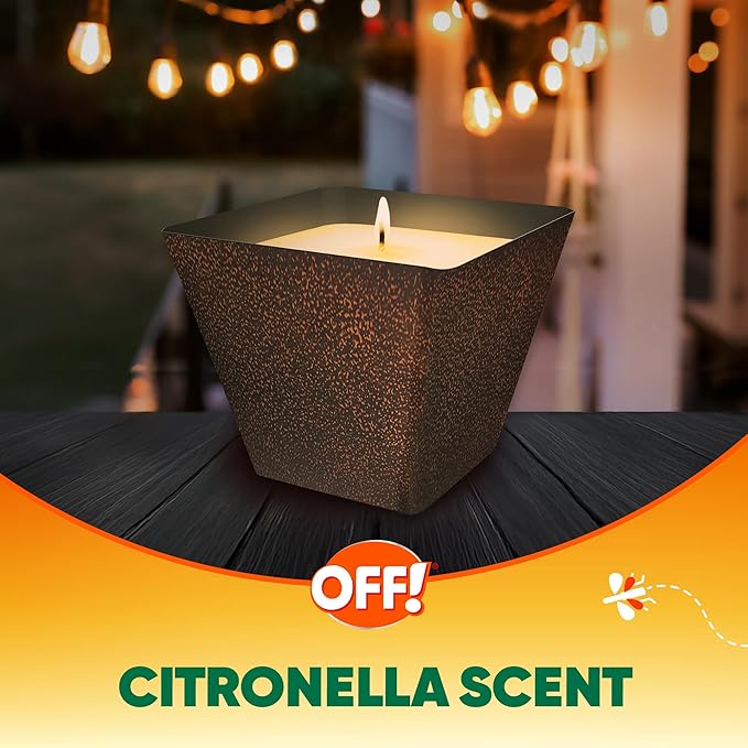 OFF! Backyard Citronella Scented Candle, Ambiance Enhancing Centerpiece, Burns for up to 25 Hours